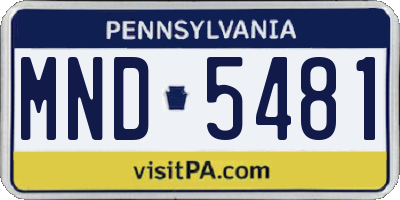 PA license plate MND5481
