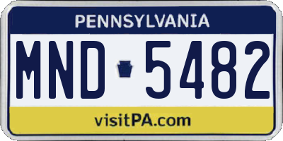 PA license plate MND5482