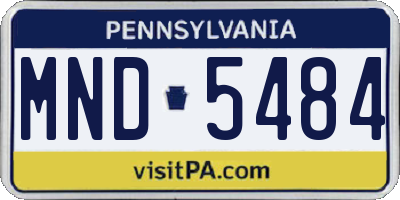 PA license plate MND5484