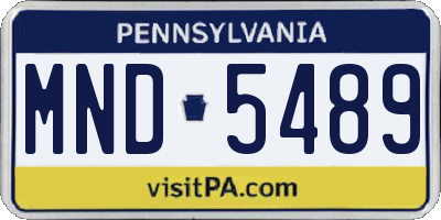 PA license plate MND5489