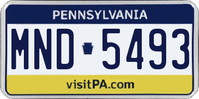 PA license plate MND5493