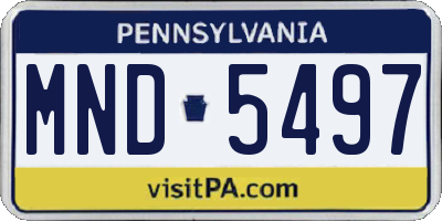 PA license plate MND5497
