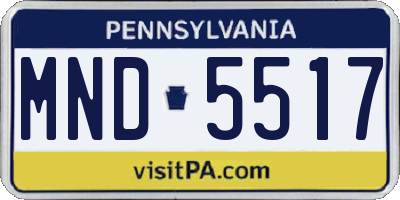 PA license plate MND5517