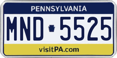 PA license plate MND5525