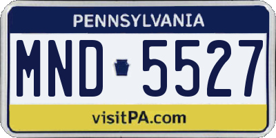PA license plate MND5527