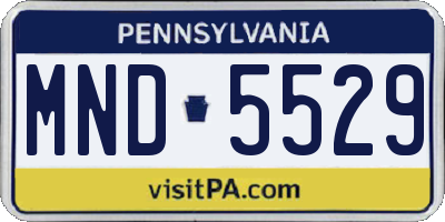 PA license plate MND5529