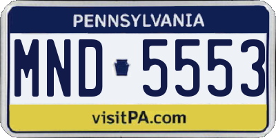 PA license plate MND5553
