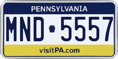 PA license plate MND5557