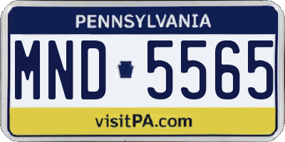 PA license plate MND5565
