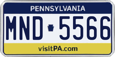 PA license plate MND5566