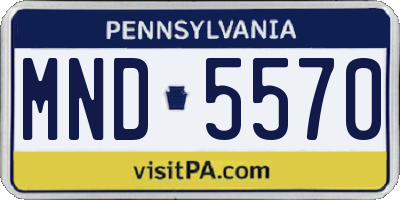 PA license plate MND5570