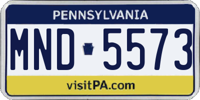 PA license plate MND5573