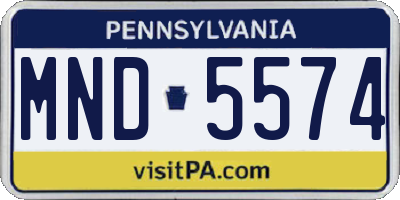 PA license plate MND5574