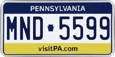 PA license plate MND5599