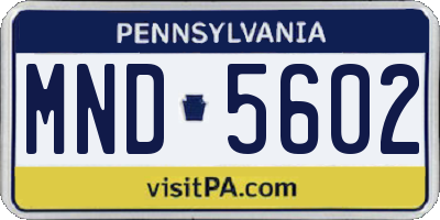 PA license plate MND5602