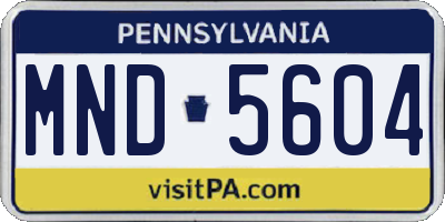 PA license plate MND5604