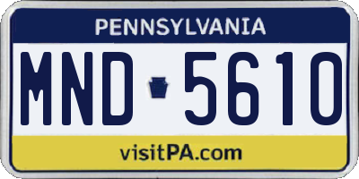PA license plate MND5610