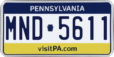 PA license plate MND5611