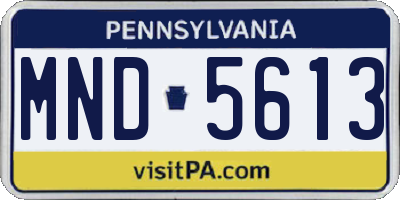 PA license plate MND5613
