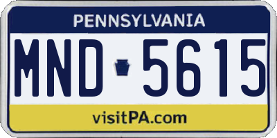 PA license plate MND5615
