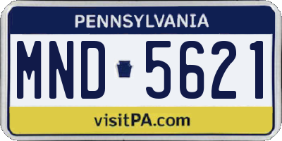 PA license plate MND5621