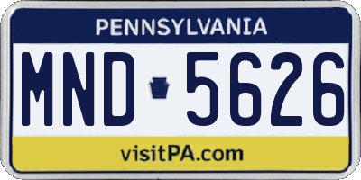 PA license plate MND5626