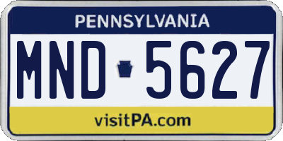 PA license plate MND5627