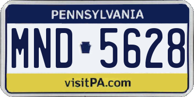 PA license plate MND5628