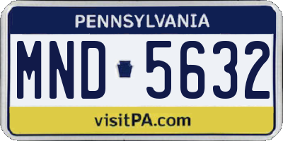 PA license plate MND5632