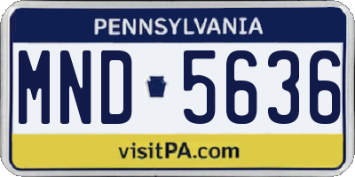 PA license plate MND5636