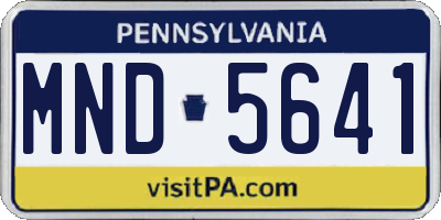 PA license plate MND5641