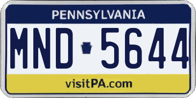 PA license plate MND5644