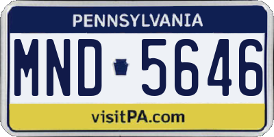 PA license plate MND5646