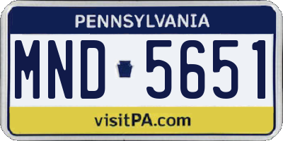PA license plate MND5651