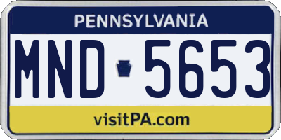 PA license plate MND5653