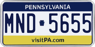 PA license plate MND5655