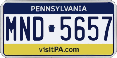 PA license plate MND5657