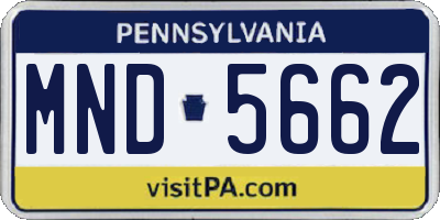 PA license plate MND5662
