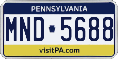 PA license plate MND5688