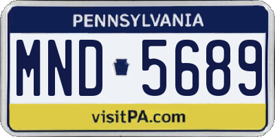 PA license plate MND5689