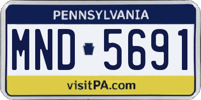 PA license plate MND5691