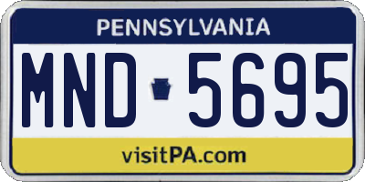 PA license plate MND5695