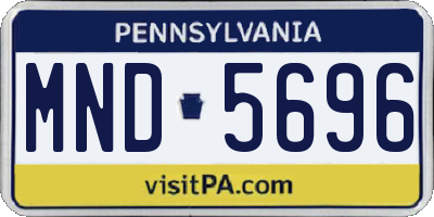 PA license plate MND5696