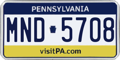 PA license plate MND5708