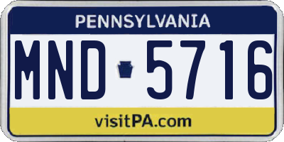 PA license plate MND5716
