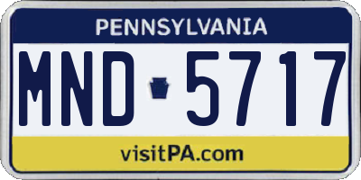 PA license plate MND5717