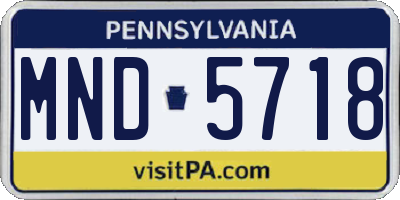 PA license plate MND5718