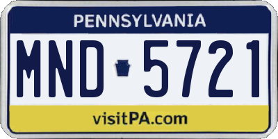 PA license plate MND5721