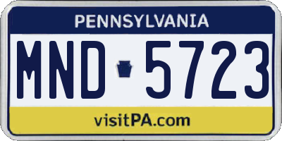 PA license plate MND5723
