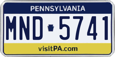 PA license plate MND5741